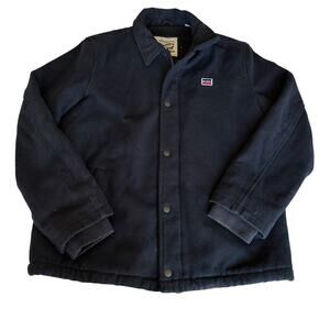 Mens Coat Size Medium Fleece Lined Levi Black